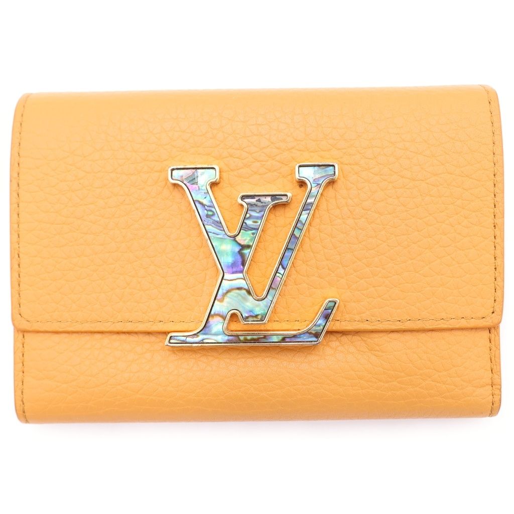LOUIS VUITTON (ルイヴィトン) ポルトフォイユ・カプシーヌ コンパクトウォレット 3つ折り財布 レザー サフラン オレンジ M81669 RFID