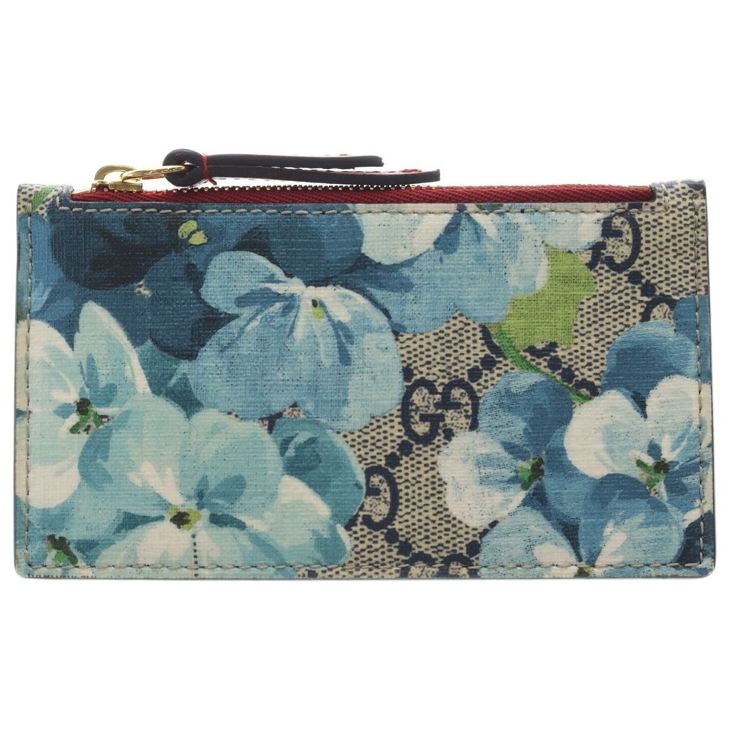 GUCCI (グッチ) GGブルームス コインケース カードケース パスケース 430275 グレー/ブルー/レッド