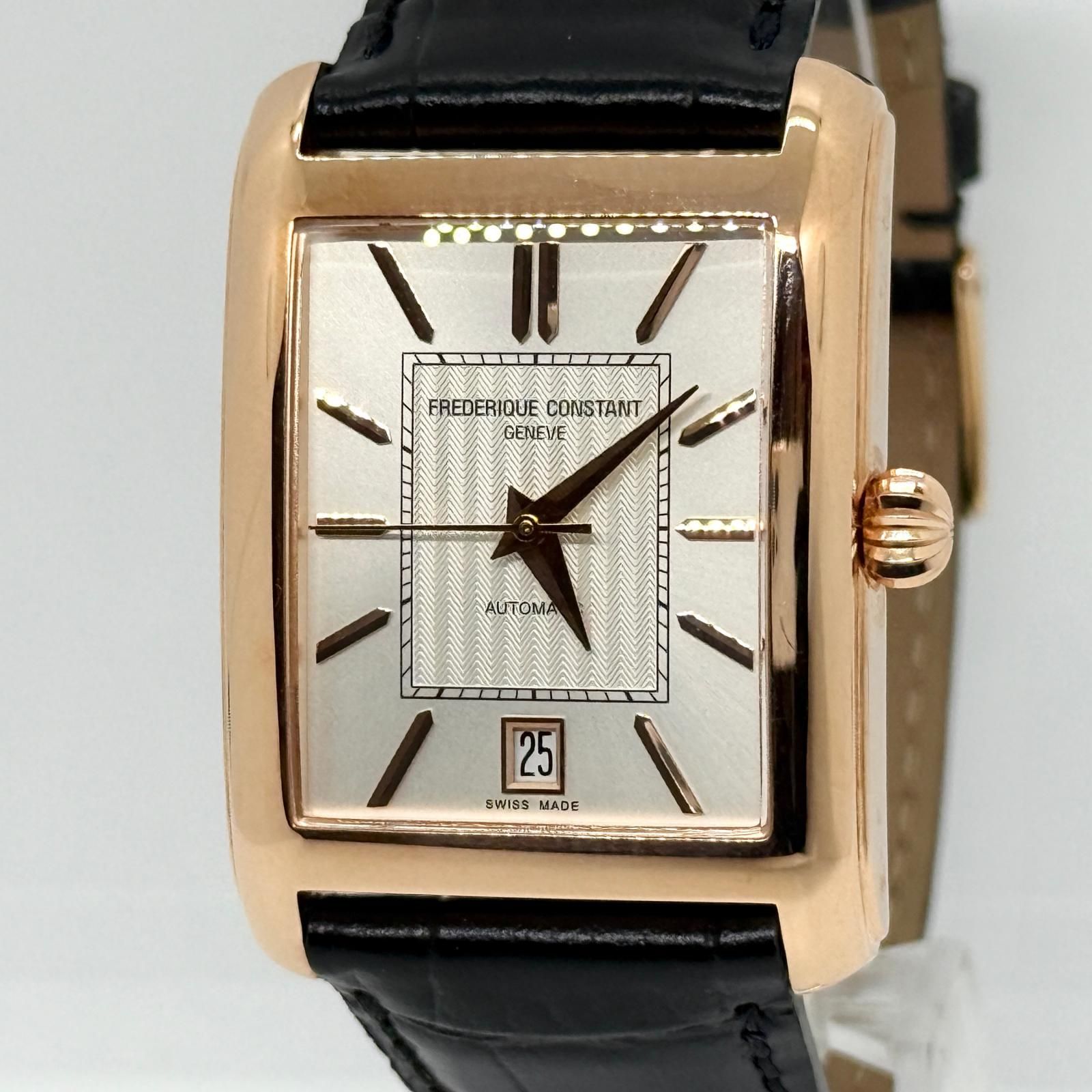 FREDERIQUE CONSTANT フレデリック・コンスタント クラシックカレ SS/RGP/革 FC-303V4C4 ホワイト AT ユニセックス 腕時計 稼働品