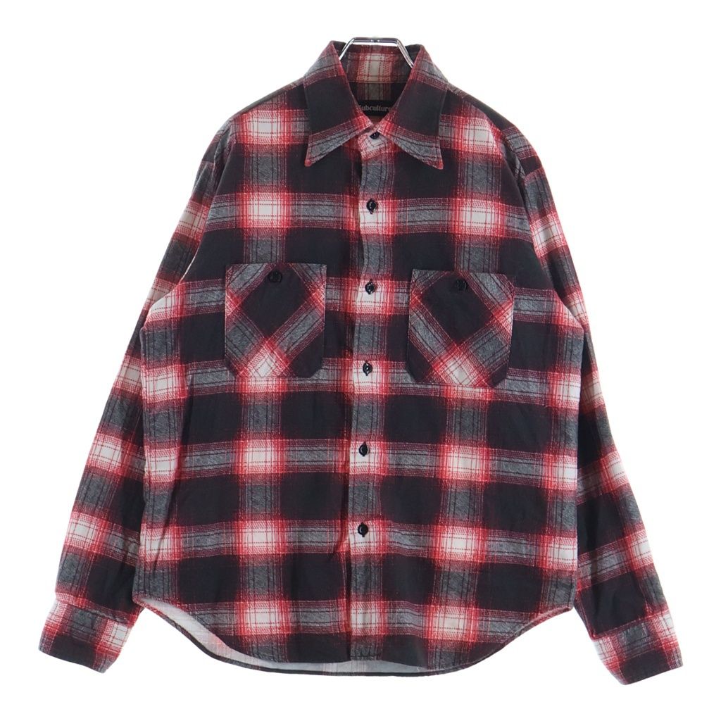SUBCULTURE (サブカルチャー) 24SS OMBRE CHECK SHIRT オンブレ チェック 長袖シャツ レッド SCSH-S2402 28,828円