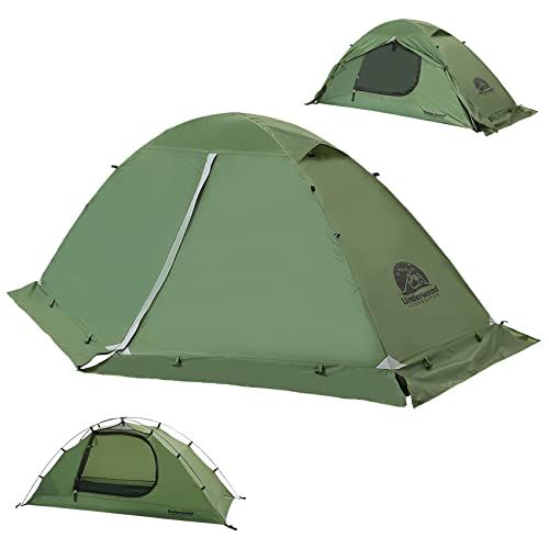 UnderwoodAggregator テント 一/二人用 冬用 - 軽量 コンパクト 簡易 ツーリング 二重層 耐水圧5000MM 防水 登山 スカート付き 防寒 ソロキャンプ バイク アウトドア 1/2人用 キャンプ用品 4シーズン ひとり用★m