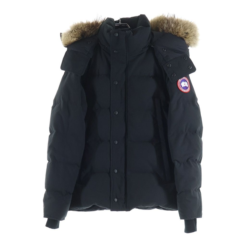 CANADA GOOSE (カナダグース) WYNDHAM PARKA ウィンダムパーカー ダウンジャケット フード付き ファー ワッペン ブラック 3808MA