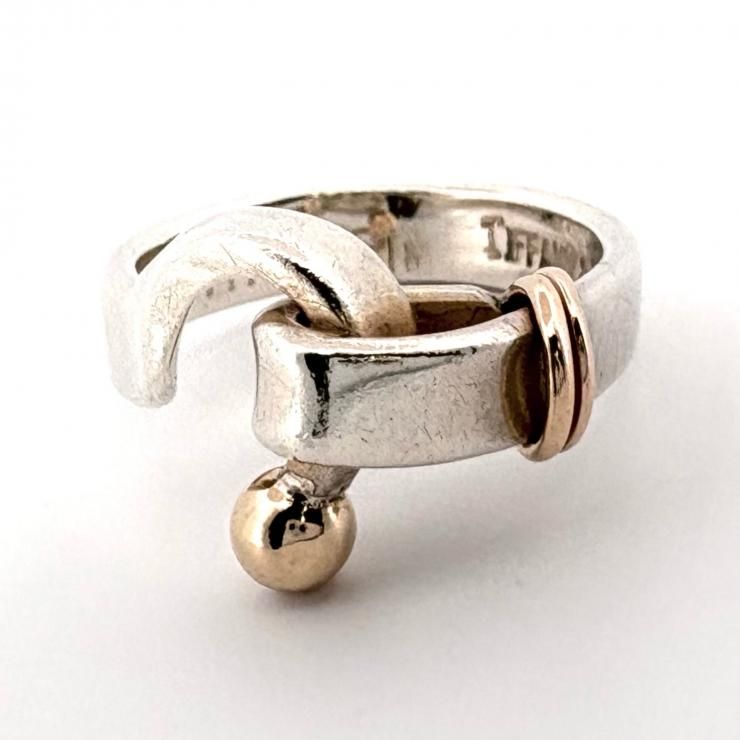 TIFFANY&Co. フック&アイ リング シルバー925 K14YG 指輪 8.5号