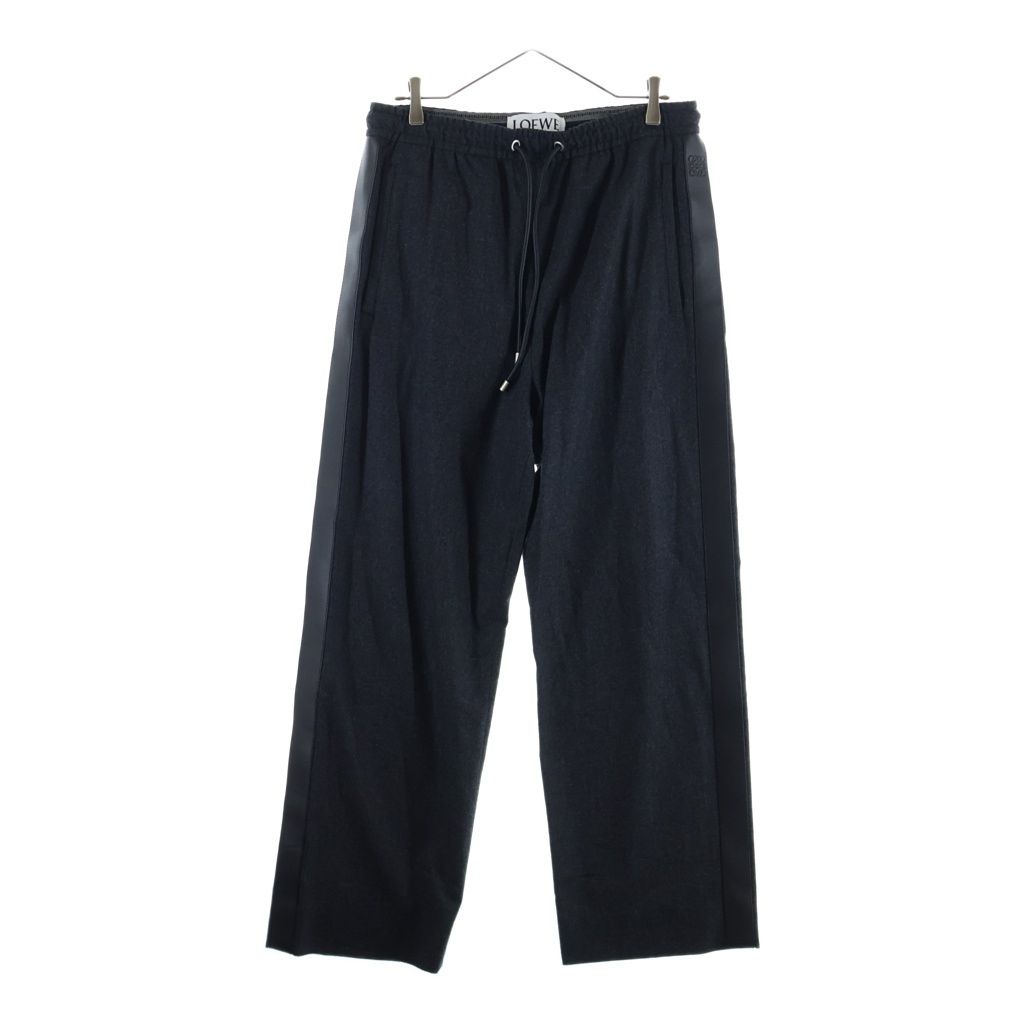 LOEWE (ロエベ) TRACKSUIT TROUSERS トラックスーツ トラウザーズ パンツ レザー切り替えし ブラック