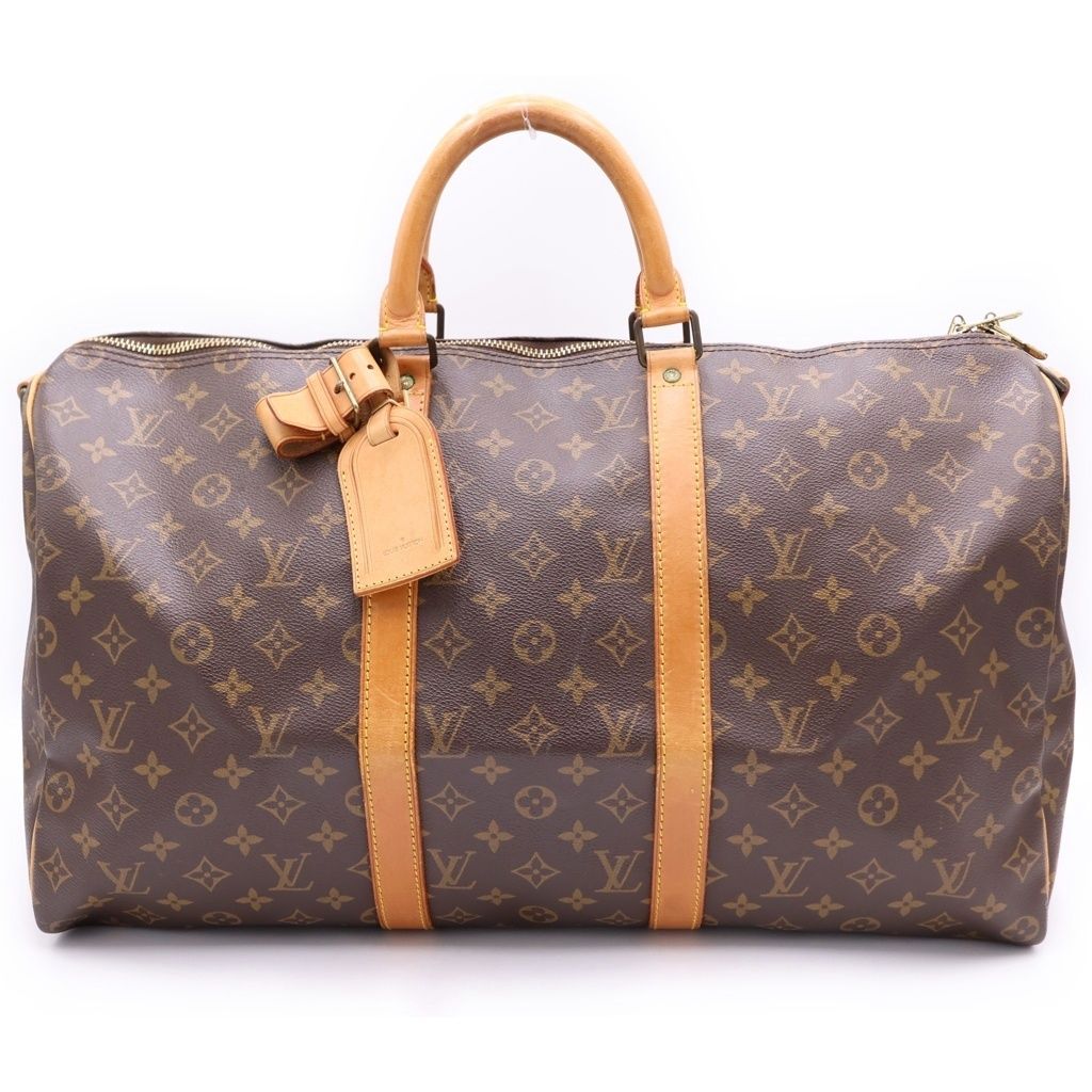 LOUIS VUITTON (ルイヴィトン) モノグラム キーポル50 バンドリエール ボストンバッグ ハンドバッグ トラベルバッグ ブラウン レザー×PVC M41426 ゴールド金具