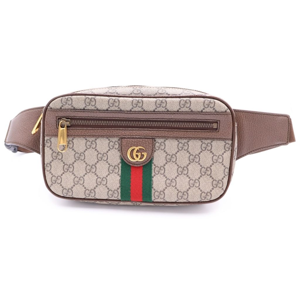 GUCCI (グッチ) GGスプリーム オフディア ベルト ウエストバッグ ブラウン 574796
