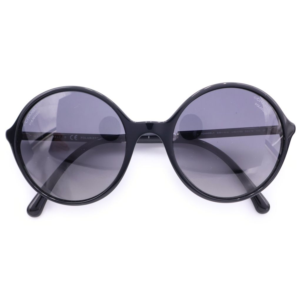 CHANEL (シャネル) フェイクパール ラウンドフレーム サングラス メガネ 眼鏡 アイウェア ブラック 5391-H-A c.501/S8