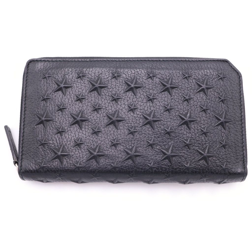 JIMMY CHOO (ジミーチュウ) スターエンボス ロングウォレット 長財布 ブラック
