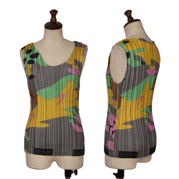 イッセイミヤケISSEY MIYAKE グラフィックプリントプリーツタンクトップ マルチM 32,855円