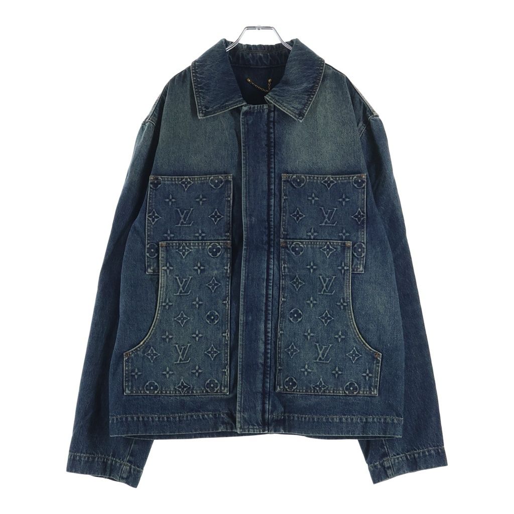 LOUIS VUITTON (ルイヴィトン) 23AW モノグラム ワークウェア ウォッシュド加工 ジップアップデニムジャケット インディゴ RM232Q Y38 HPA46W