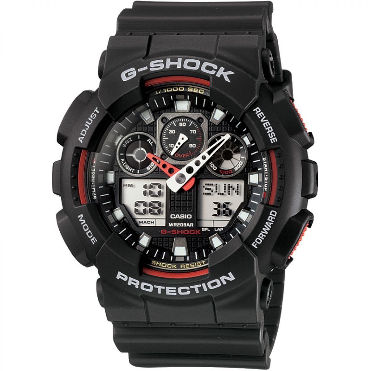 CASIO カシオ G-SHOCK Gショック GA-100-1A4 ブラック×レッド 黒 赤 メンズ 腕時計 並行輸入品