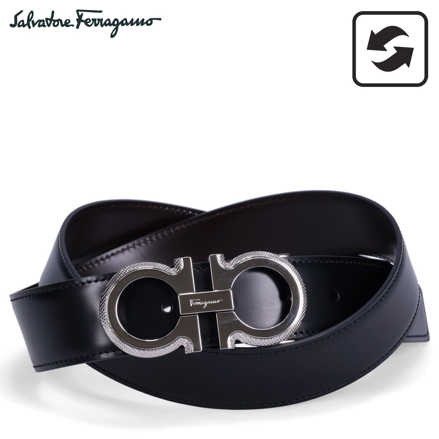 サルヴァトーレ フェラガモ Salvatore Ferragamo レザーベルト メンズ リバーシブル 本革 イタリア製 REVERSIBLE LEATHER BELT 670141 754465