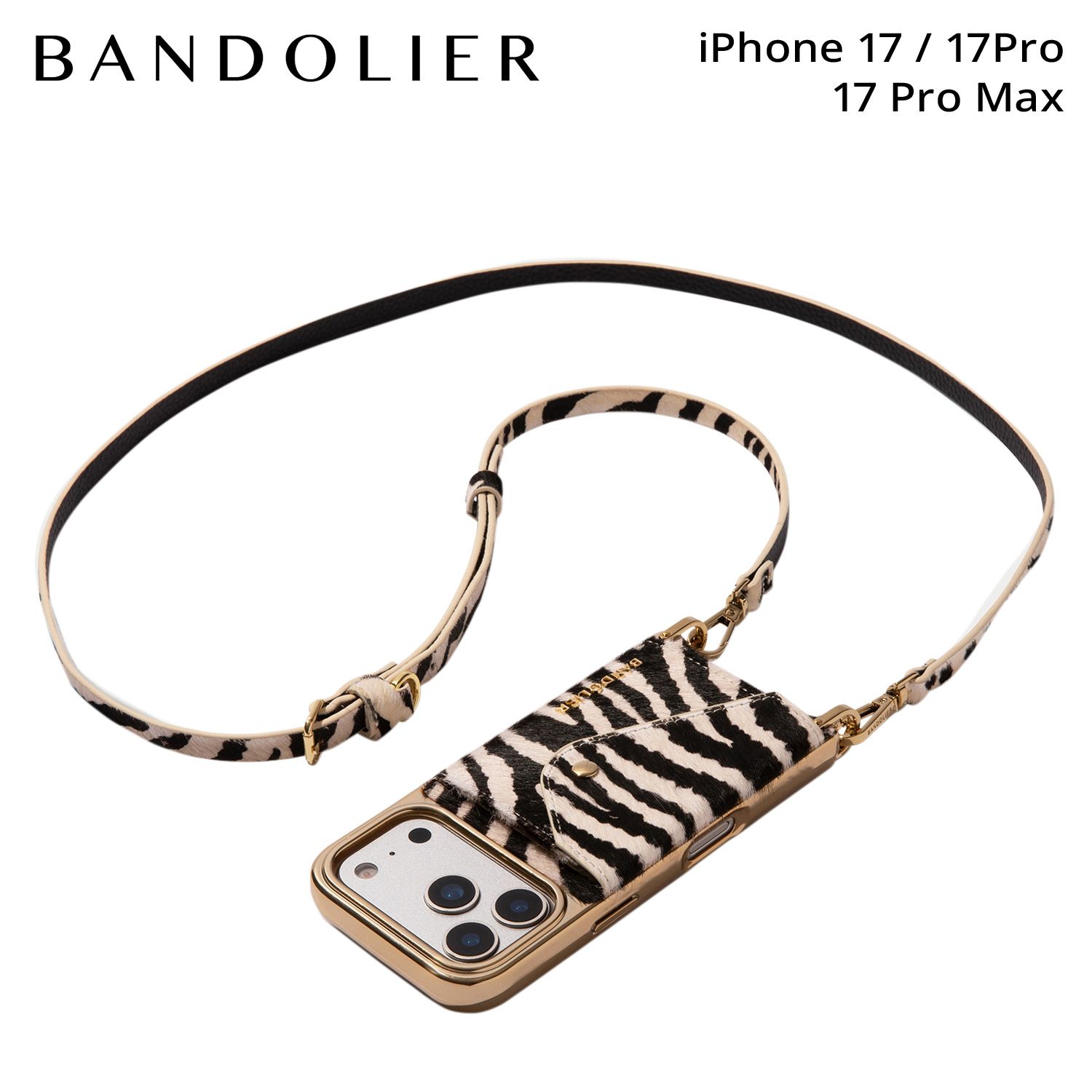 BANDOLIER バンドリヤー スマホショルダー iPhone17 17Pro 17Pro Max スマホケース アイフォン ドナ クローム ゼブラ メンズ レディース DONNA 12DON