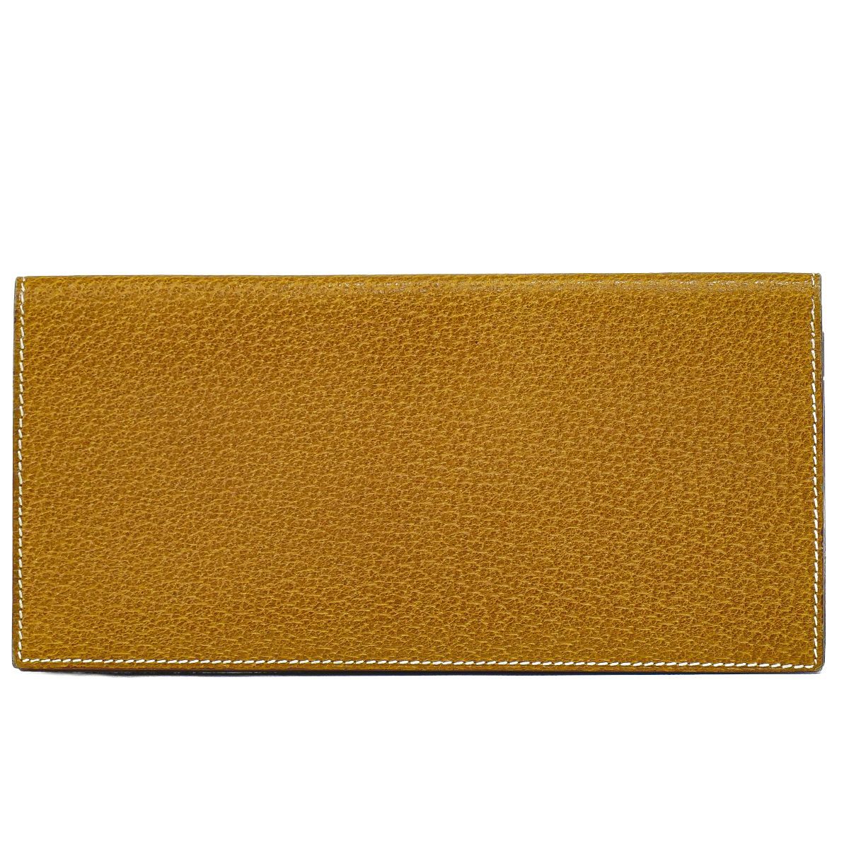 本物 エルメス HERMES レザー 札入れ 長財布 ロングウォレット ○X刻 1994年 ブラウン 財布 ウォレット 中古・
