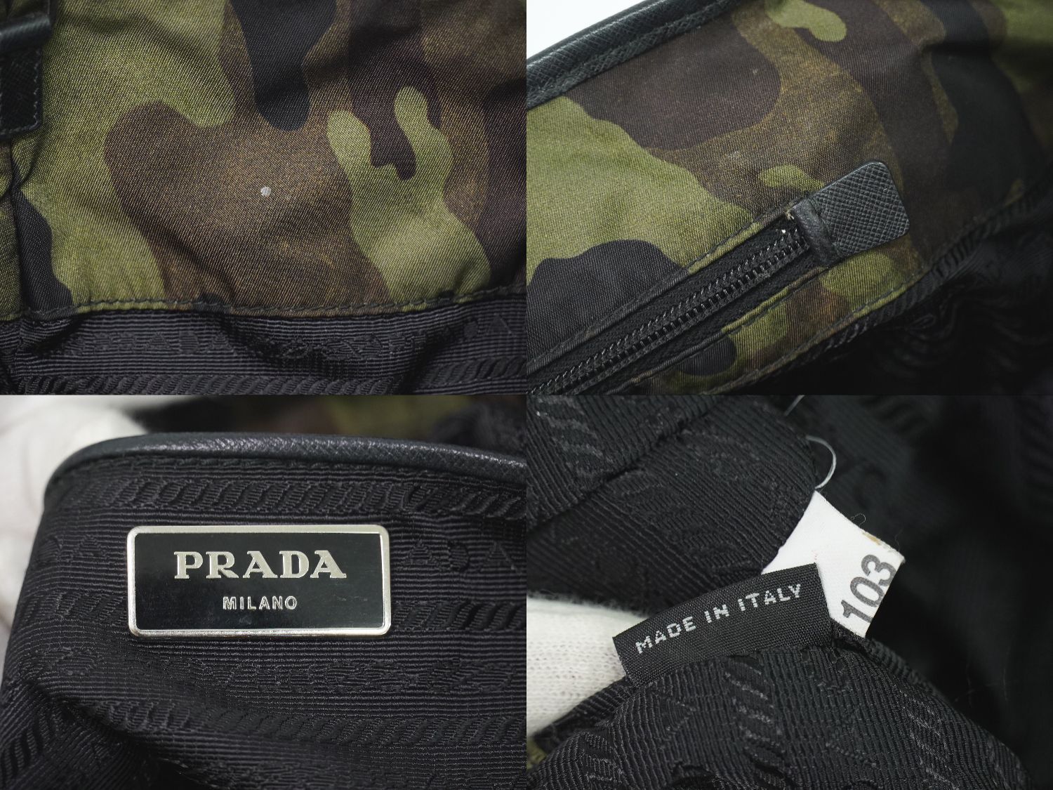 本物 プラダ PRADA カモフラージュ 迷彩柄 ショルダーバッグ トート