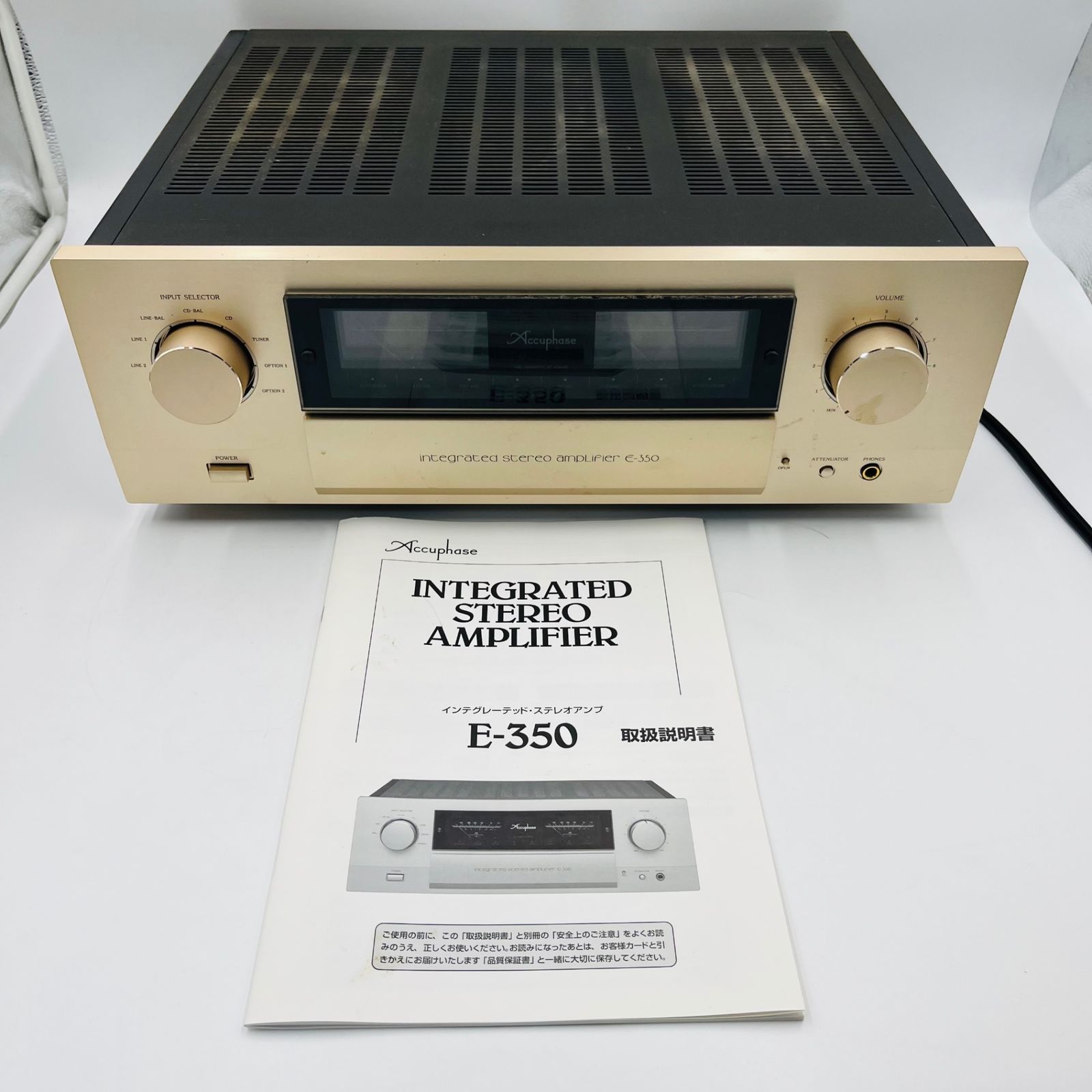 【ジャンク品】Accuphase/E-350/インテグレーテッド・ステレオアンプ/プリメインアンプ/取扱説明書付き/現状品/通電のみ確認