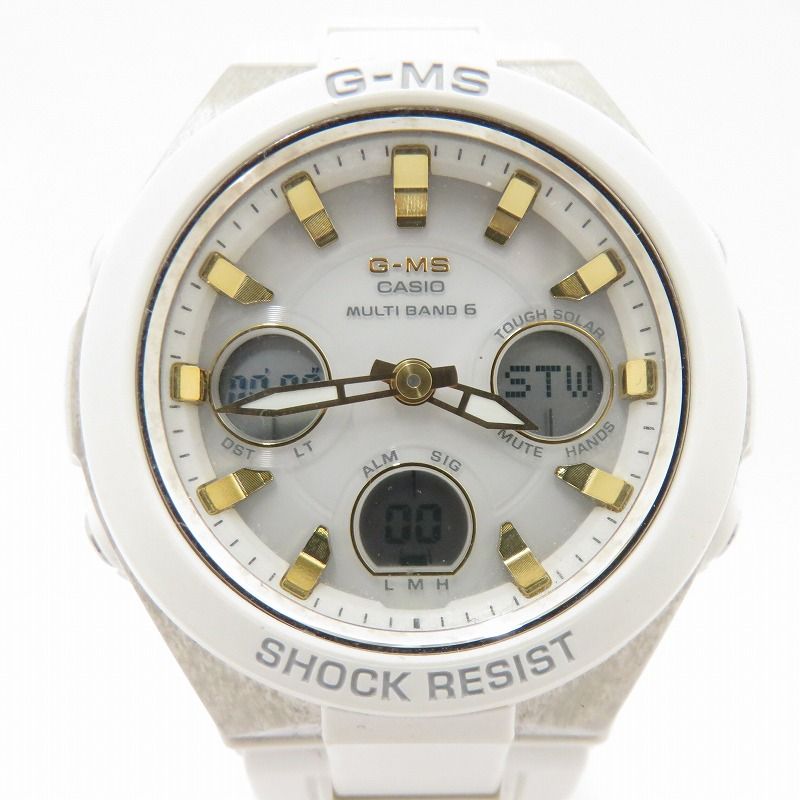 【瀬戸大橋店】 中古 Baby-G | ベイビージー 腕時計 G-MS アナデジ 電波ソーラー MSG-W100-7AJF ホワイト 【131】