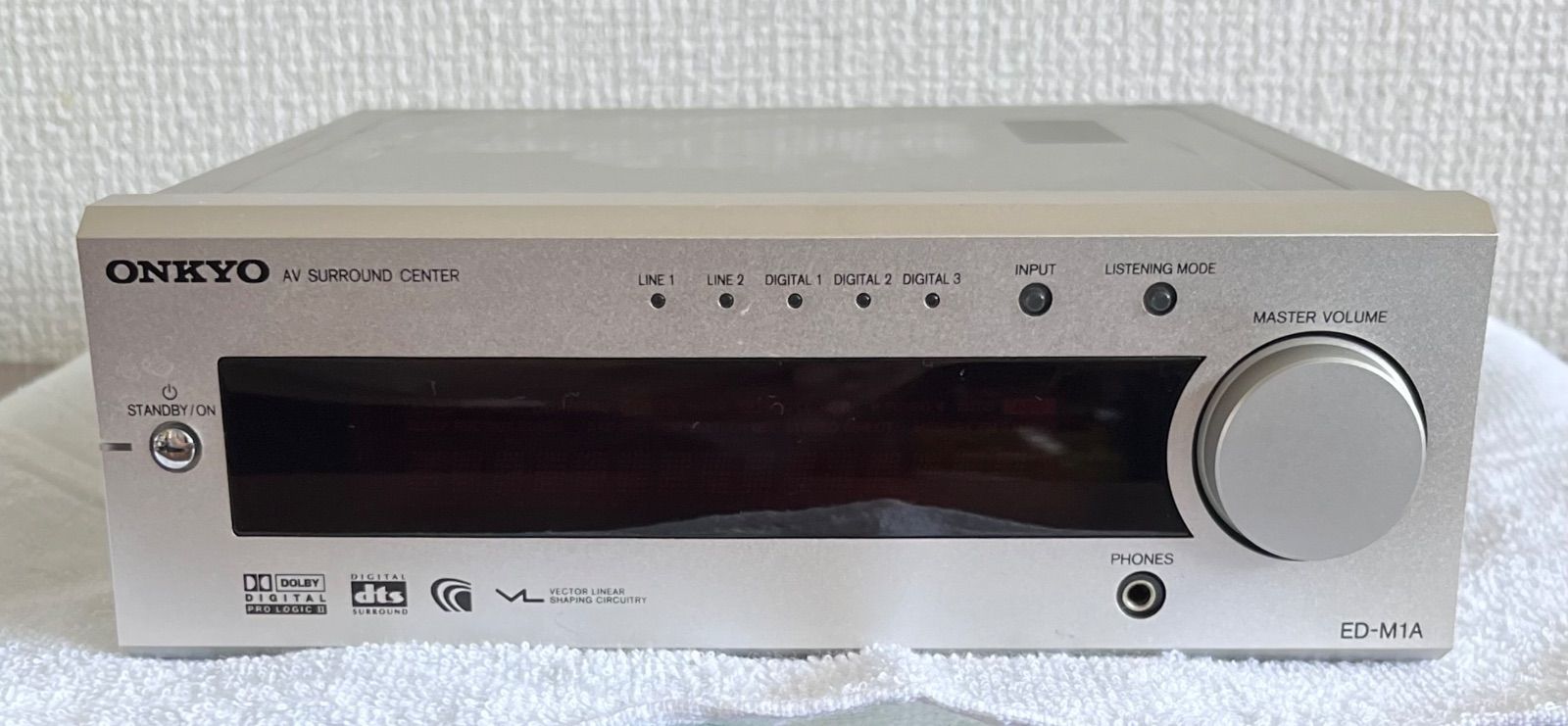現状品】ONKYO ED-M1A AVサラウンドセンター シルバー Dolby Digital