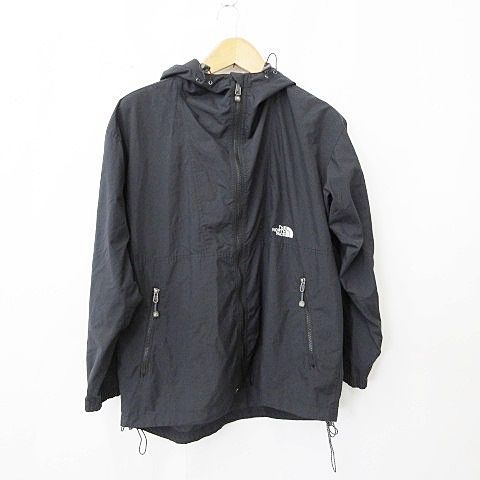 ザノースフェイス THE NORTH FACE ジャケット コンパクトジャケット ジャンバー ジップアップ フード 刺繍 ドローコード ナイロン NP11410 黒 ブラック M