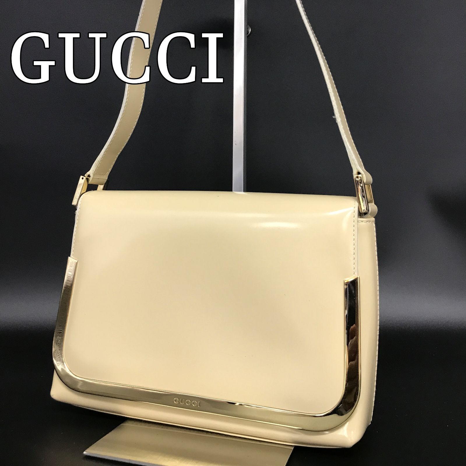 GUCCI グッチ ショルダーバッグ ゴールド金具 ワンショルダー パテント 