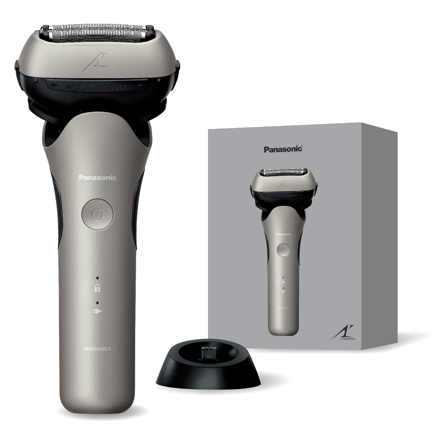 パナソニック メンズ シェーバー ラムダッシュ 3枚刃 電動 髭剃り ACアダプター充電/充電スタンド 密着3Dヘッド ES-L361D-S シャンパンシルバー [充電中でも剃れる]