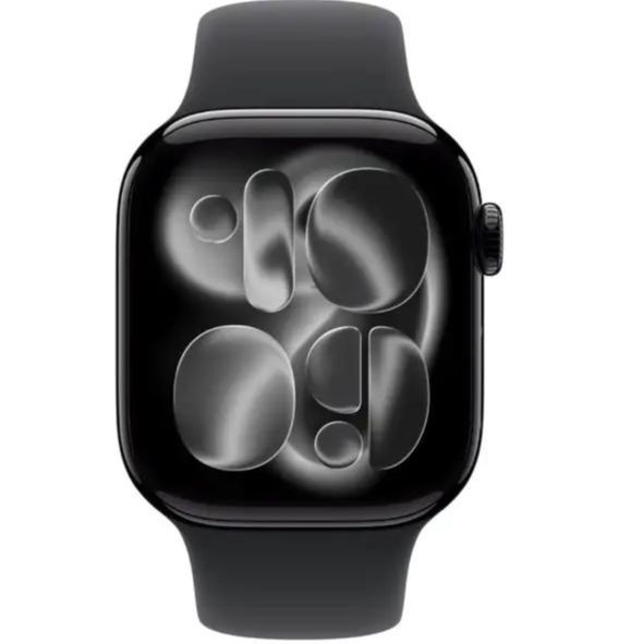 Apple Watch Series 11（GPS + Cellularモデル）46mmジェットブラックアルミニウムケース MEW84J/A と　46mmケース用パープルフォグスポーツバンド - M/L　MFH14FE/A　のセット