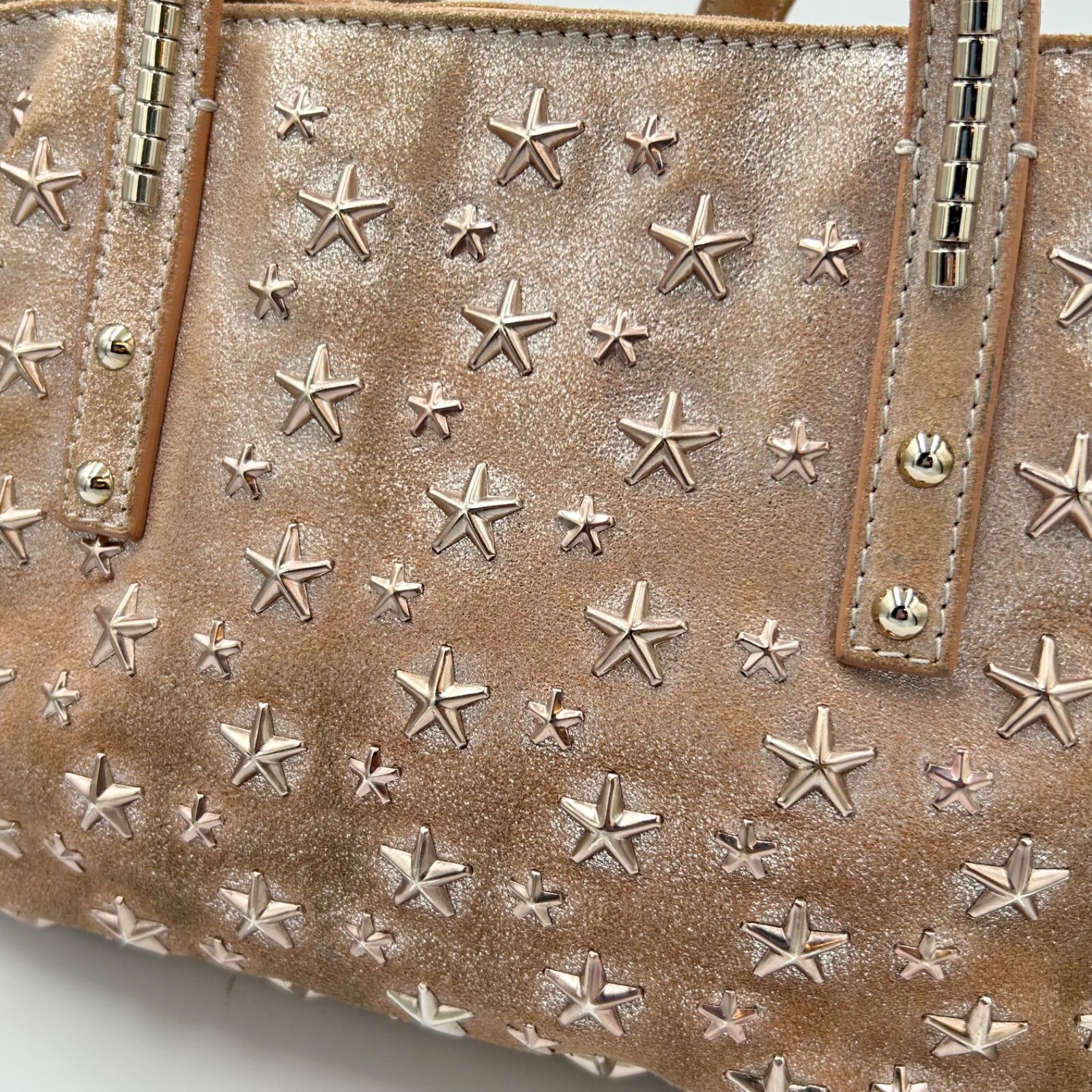 保存袋付き JIMMY CHOO ジミーチュウ SASHA/S サシャ スタッズ トート