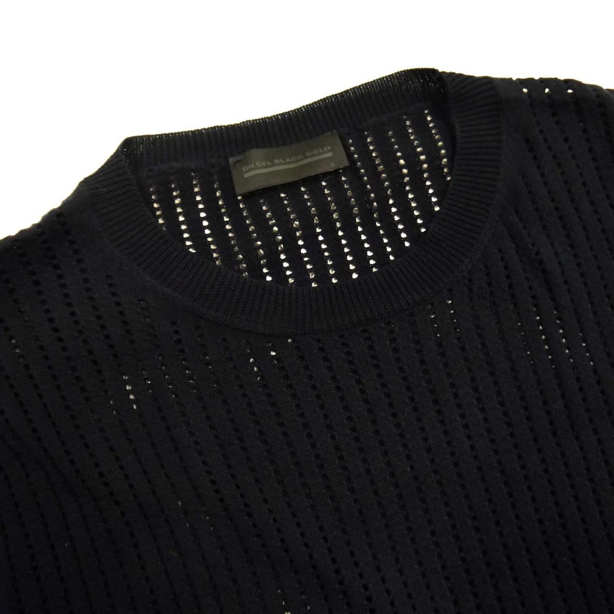 美品◇DIESEL BLACK GOLD 半袖 サマーニット メッシュ編み 透け感 