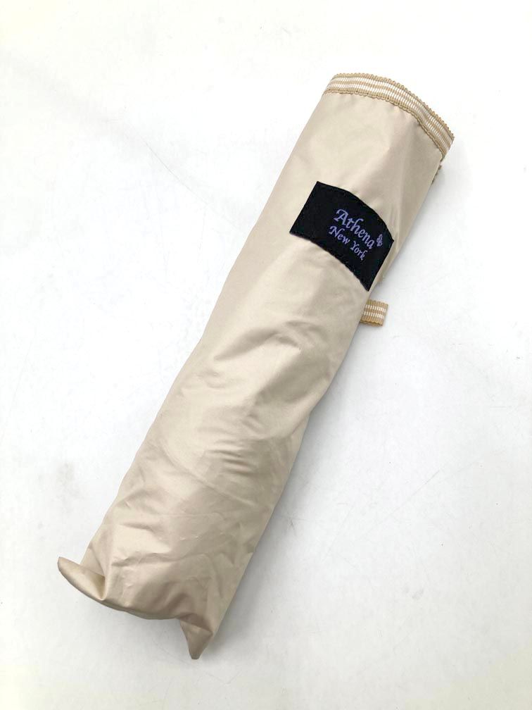 美品 Athena New York アシーナニューヨーク 晴雨兼用 折り畳み傘 ベージュ ■■◎レディース