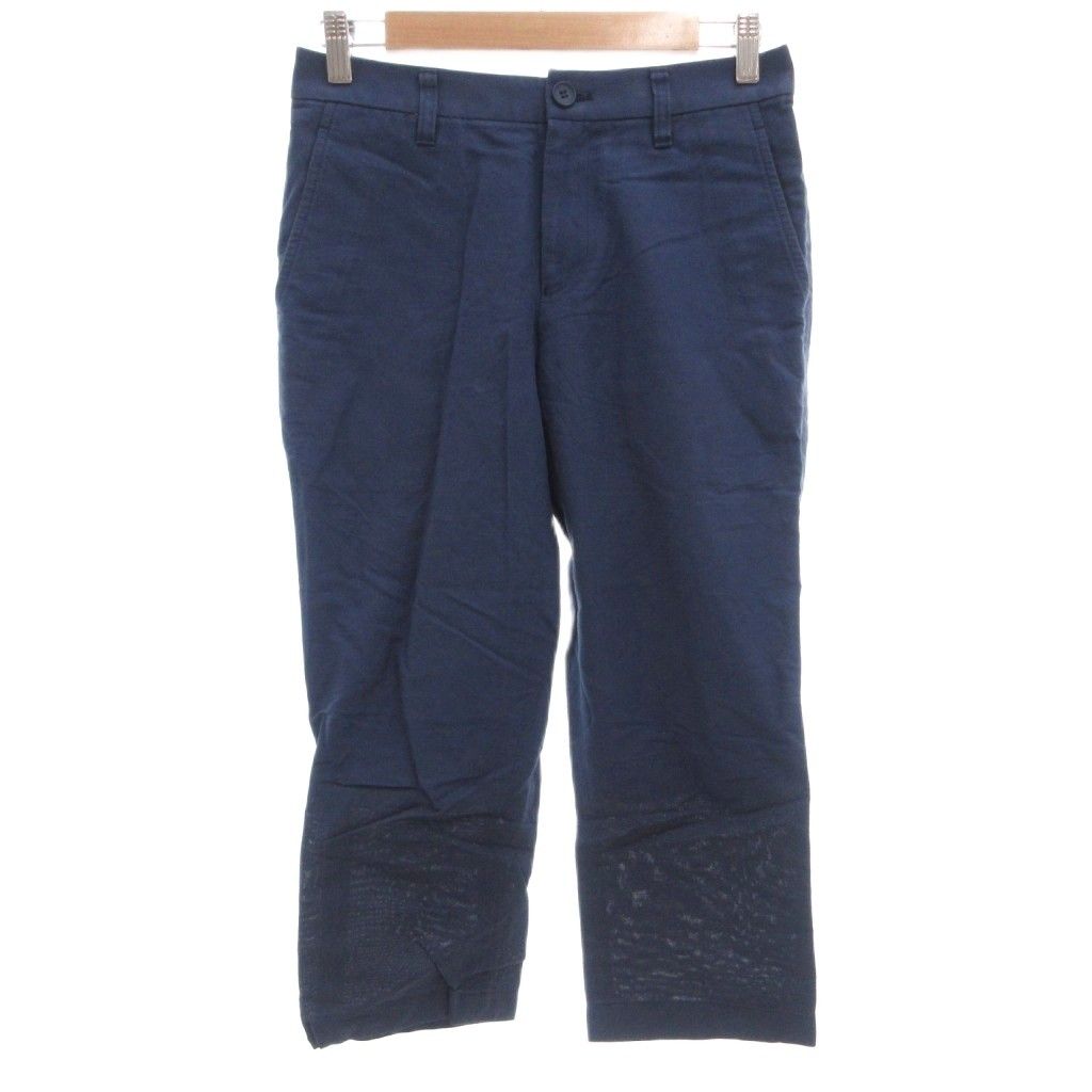 イッセイミヤケ ISSEY MIYAKE クロップドパンツ アンクル テーパード 1 青 ブルー /GV ■ECG006