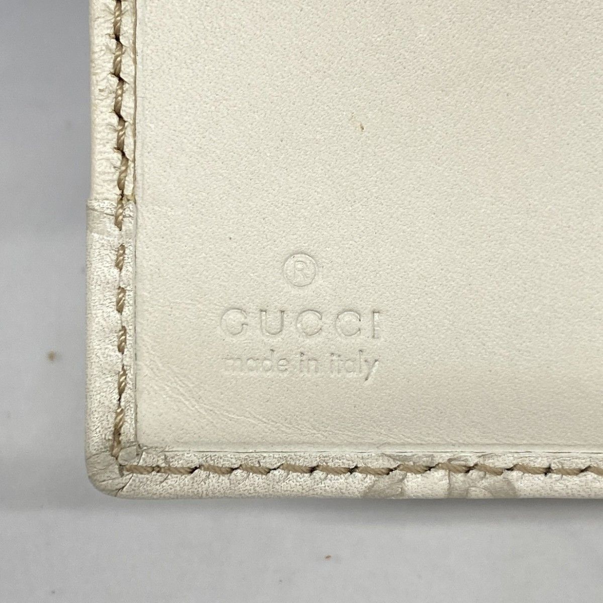 【6fc3626-k】グッチ 財布 グッチシマ 150672 レザー ベージュ ゴールド金具【中古】レディース