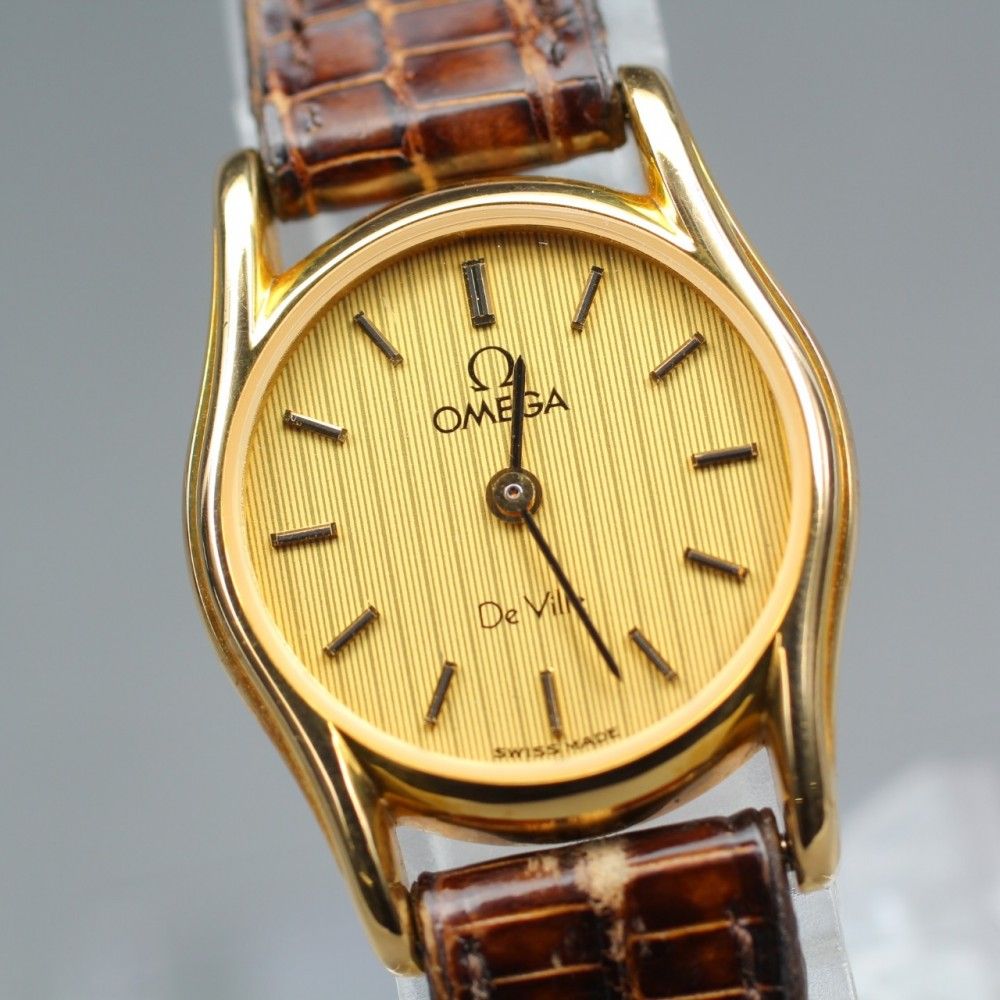 【稼働品】OMEGA デ・ヴィル 591.0160 Cal.1387 プッシュクラウン クオーツ レディース #17388