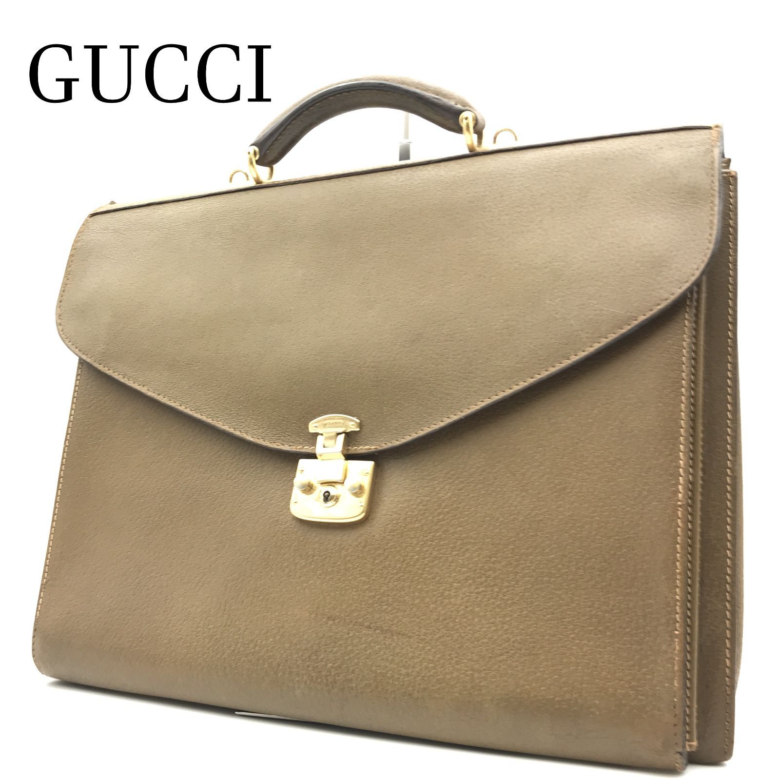GUCCI Gucci business bag briefcase leather brown 2352