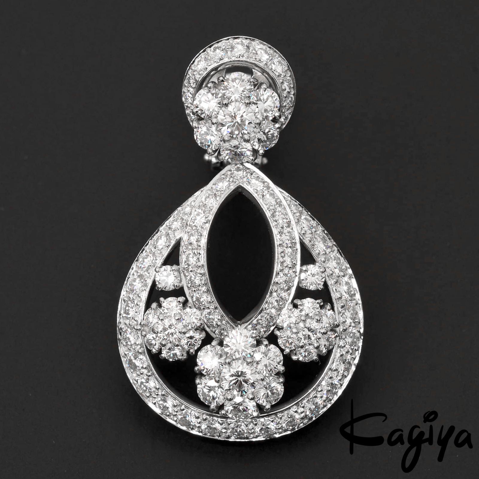 Van Cleef ＆ Arpels ヴァンクリーフ＆アーペル PT950 スノーフレイク ダイヤモンド イヤリング 片耳 14.5g プラチナ Pt ダイヤ ジュエリー アクセサリー