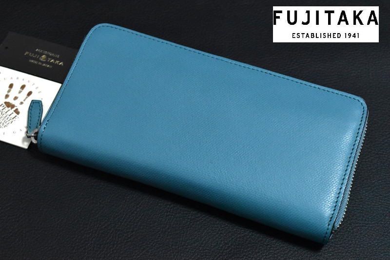 【定価4万6200円】新品 FUJITAKA【オーブ】ウンドファスナー長財布 634603 ブルー フジタカ IKETEI