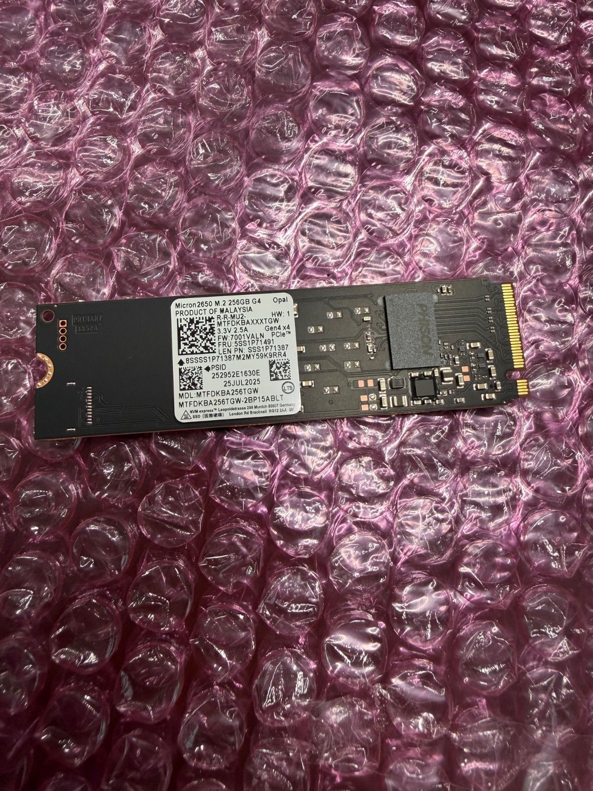 Micron 2650 NVMe SSD 256G Gen4 2280新品同様 Micron 2650 256GB NVMe SSD M.2 Gen4x4 - メルカリ