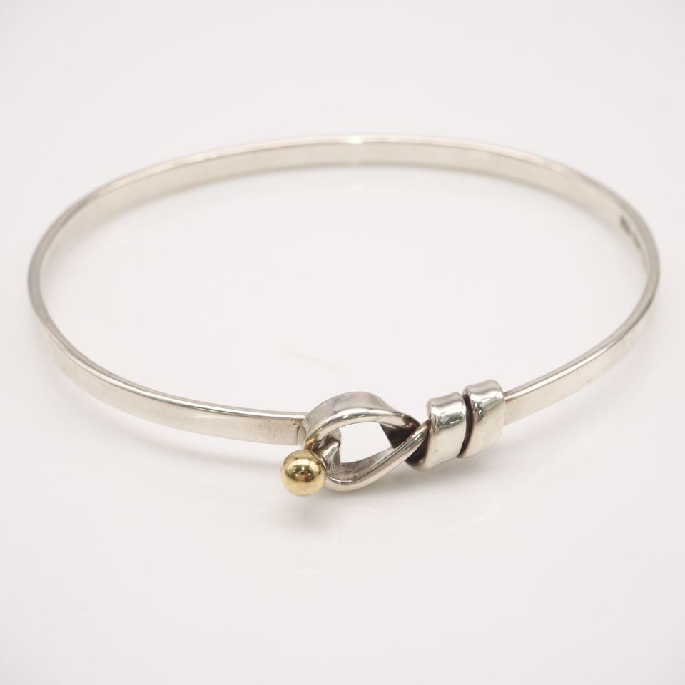 ★3日以内返品可★ 美品 TIFFANY&Co. ティファニー ラブノット バングル SV925 K18 - ブレスレット シルバー ゴールド シルバー ゴールド レディース