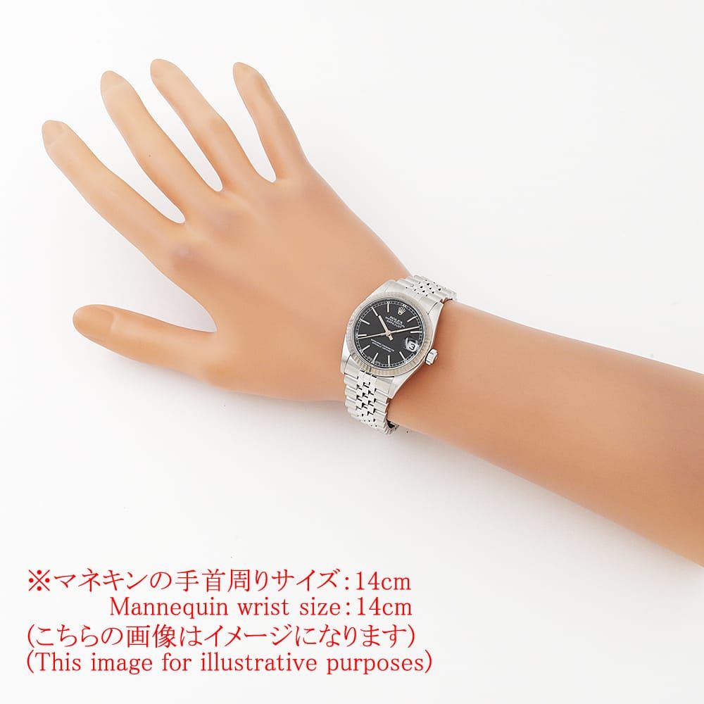 ロレックス デイトジャスト 68274 ブラック バー U番 中古 ボーイズ