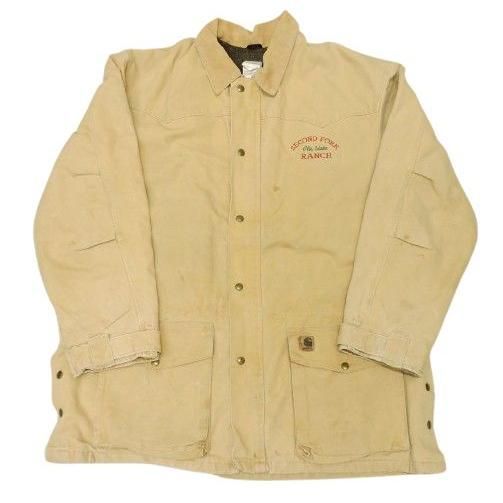 ▲Carhartt 00s 裏地ダックジャケット C52-WET サイズXL ベージュ カーハート 中古品(134)