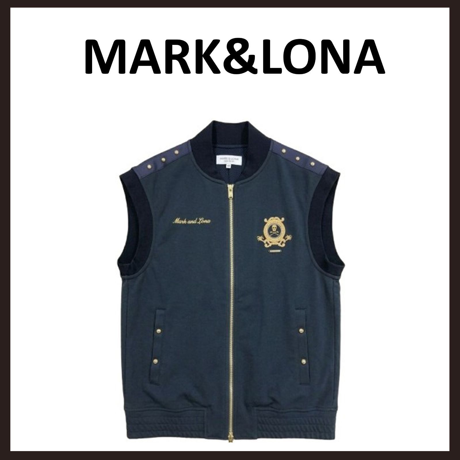 未使用　MARK&LONA（マークアンドロナ）　ジップアップベスト　48　ネイビー