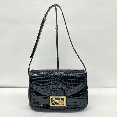 セリーヌ CELINE ショルダーバッグ クロコダイル型押し 馬車金具 セリーヌ CELINE ショルダーバッグ クロコダイル型押し 馬車金具