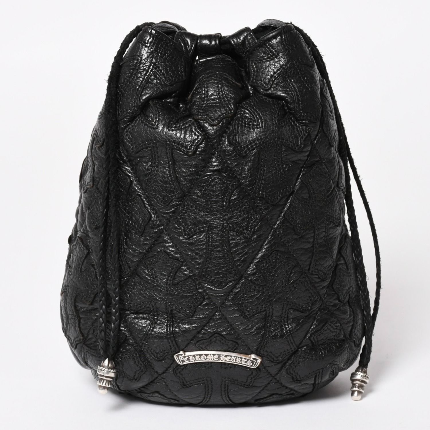極美品 CHROME HEARTS クロムハーツ DRW STRNG SACK CRS PATCH ドロー