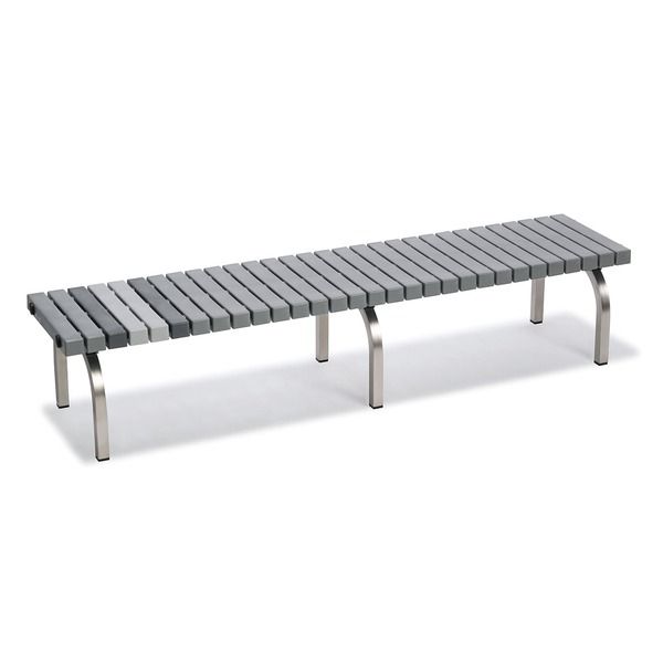 ベンチ 1800mm グレー テラモト ステンレス脚 屋外用 組立品【グレー】