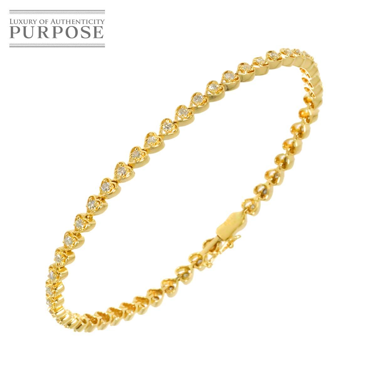 ダイヤ 1.00ct ブレスレット 18cm K18 YG イエローゴールド 750 Diamond Bracelet 90329321