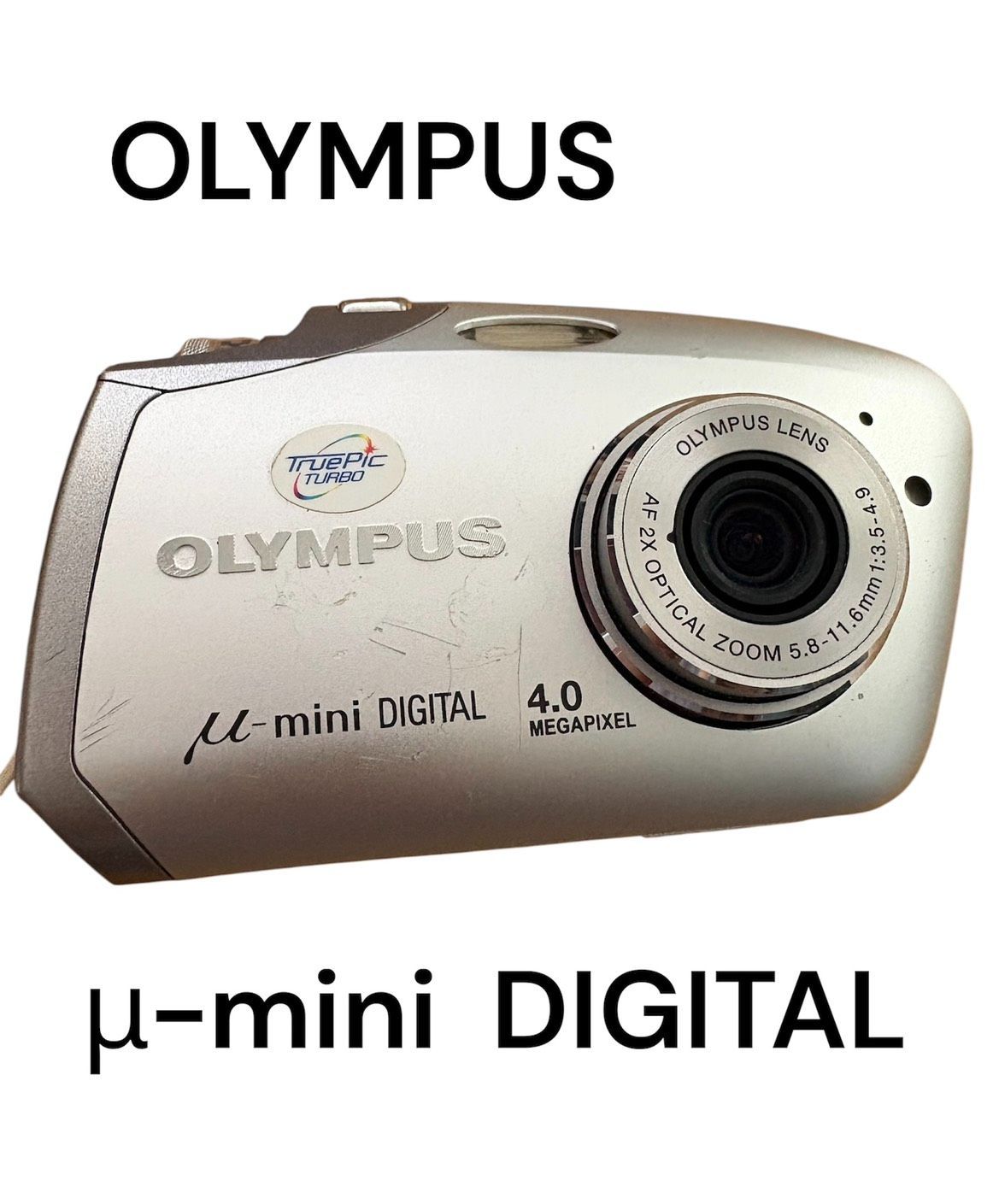 ★【カメラ】OLYMPUS　μ-mini DIGITAL デジタルカメラ　シルバー　バッテリー付き　充電器付き　動作確認済み