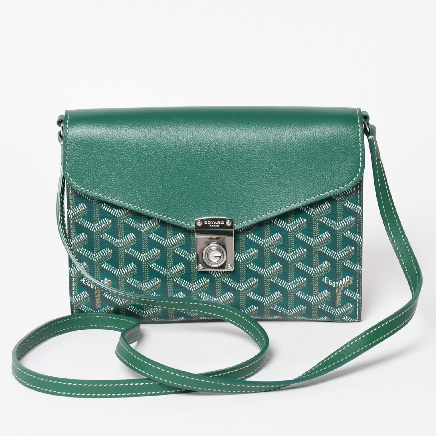 新品同様 GOYARD ゴヤール Chypre シープル ポーチウォレット ショルダーバッグ CHYPRPPMLTY09CL09P グリーン 中古 4a004367