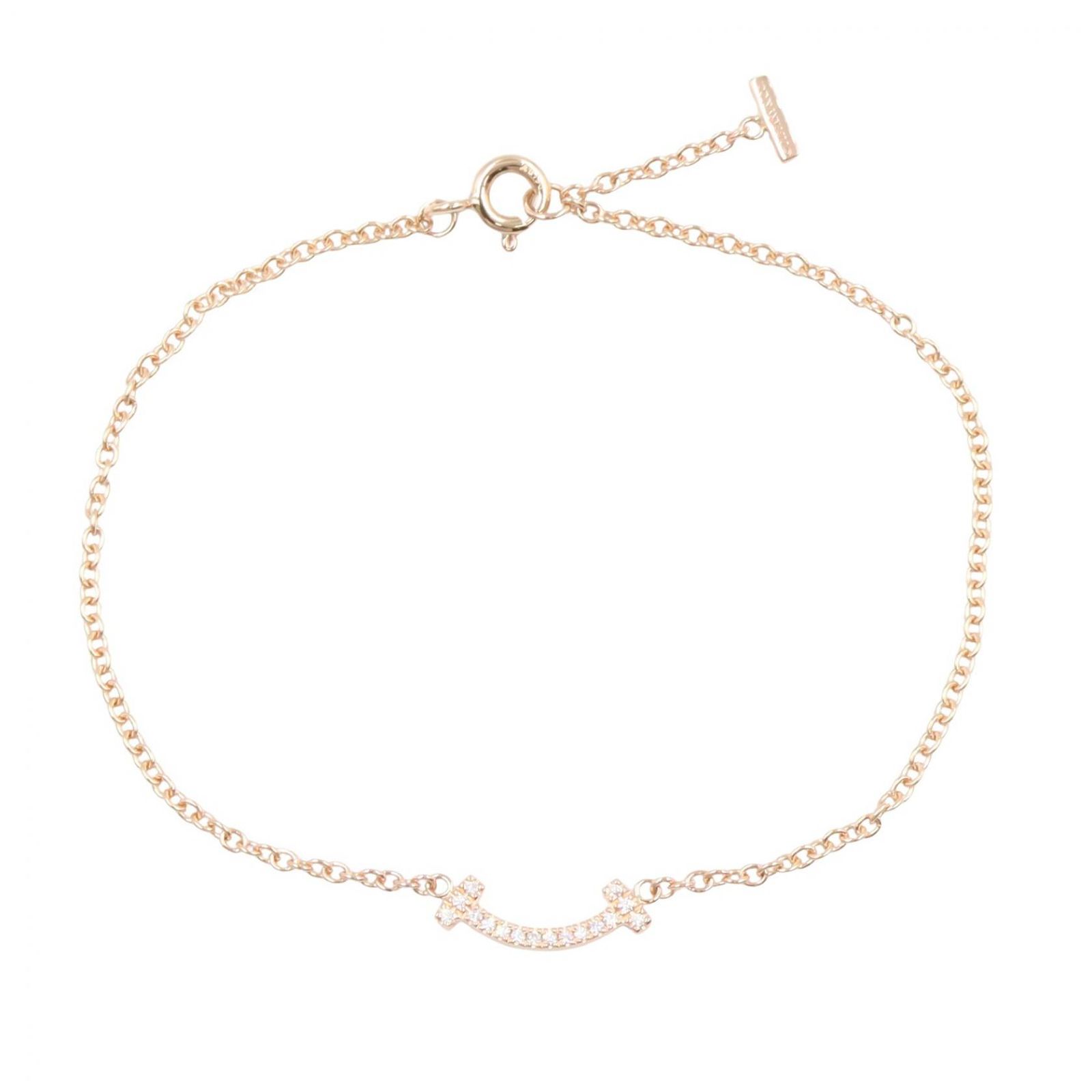 ティファニー TIFFANY＆CO ブレスレット Tスマイル ミニ ブレスレット ダイヤ 62994541 腕回16.5cm K18PG（ピンクゴールド） ダイヤモンド Tスマイル ミニ ブレスレット ダイヤ