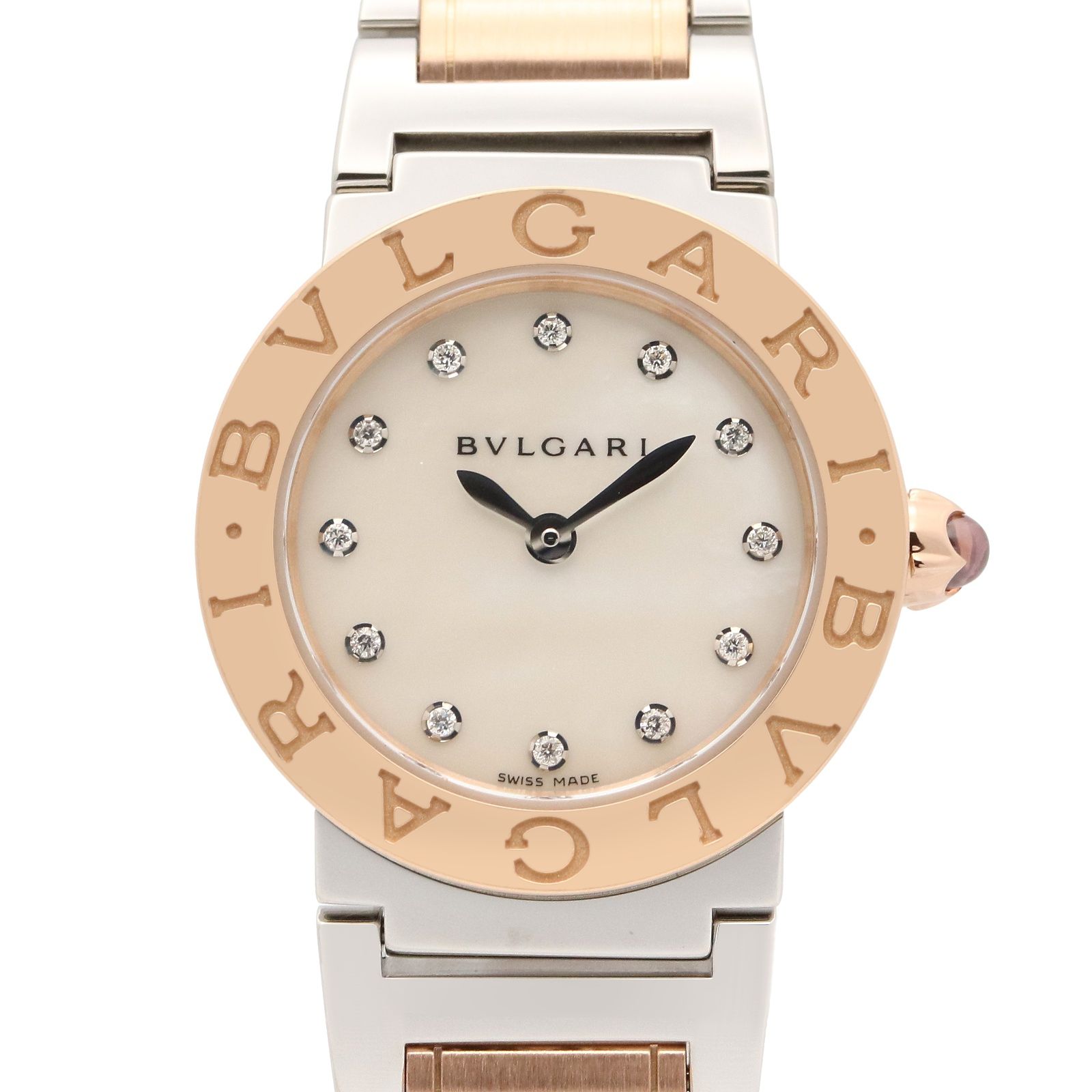 ブルガリ BVLGARI 腕時計 ブルガリ ブルガリ BBLP26SG ホワイトシェル K18PG（ピンクゴールド） ステンレススチール ブルガリ ブルガリ レディース Used A