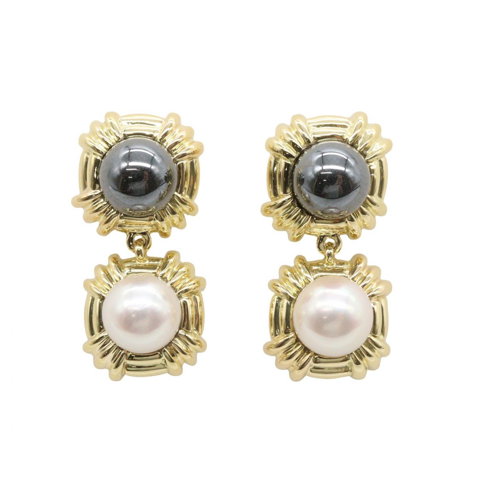 ティファニー TIFFANY＆CO ピアス パール ヘマタイト ピアス K18（イエローゴールド） パール ヘマタイト ピアス レディース Used A