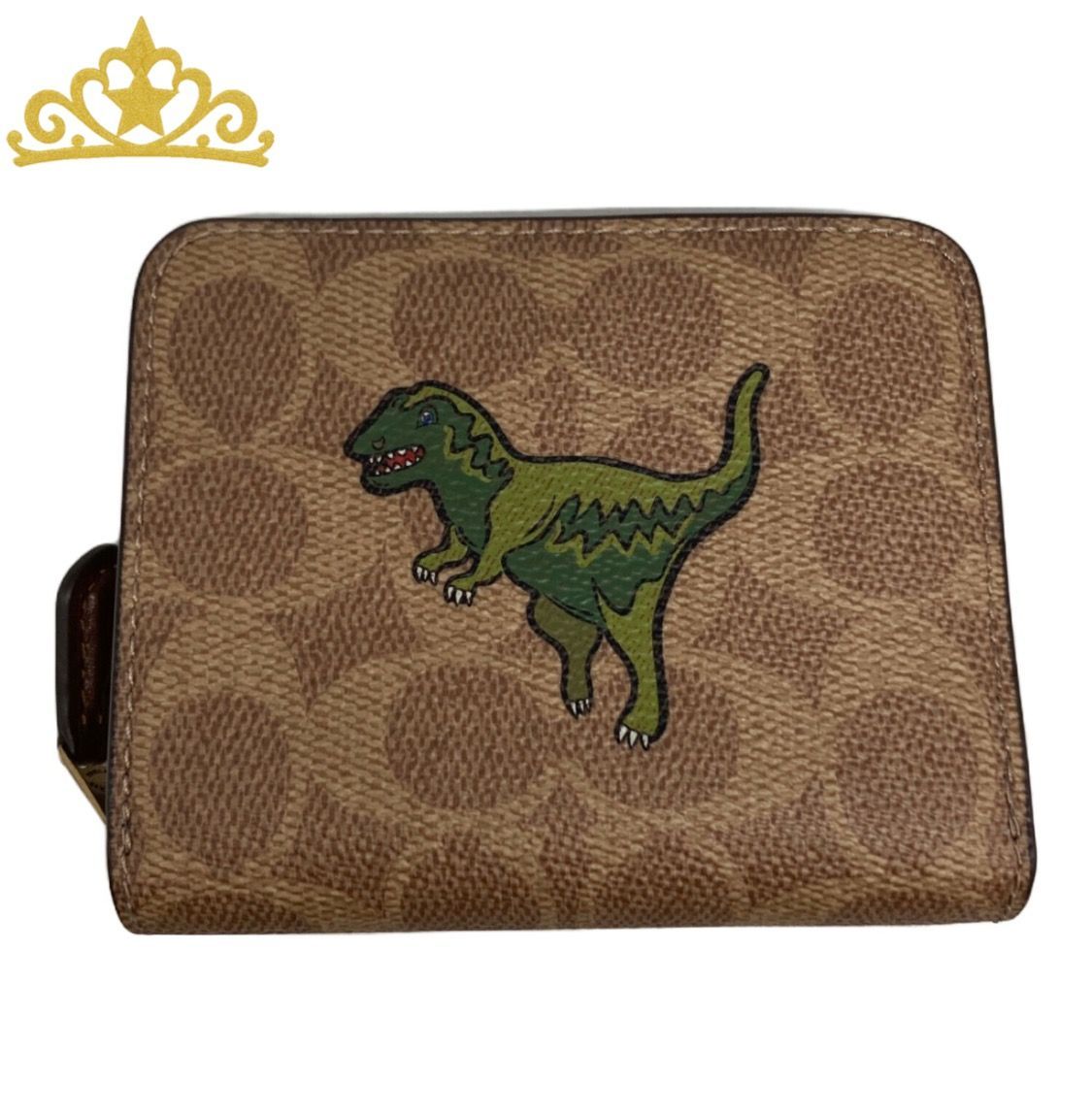 コーチ coach コーチ財布 恐竜 財布 COACH 二つ折り財布 恐竜モチーフ